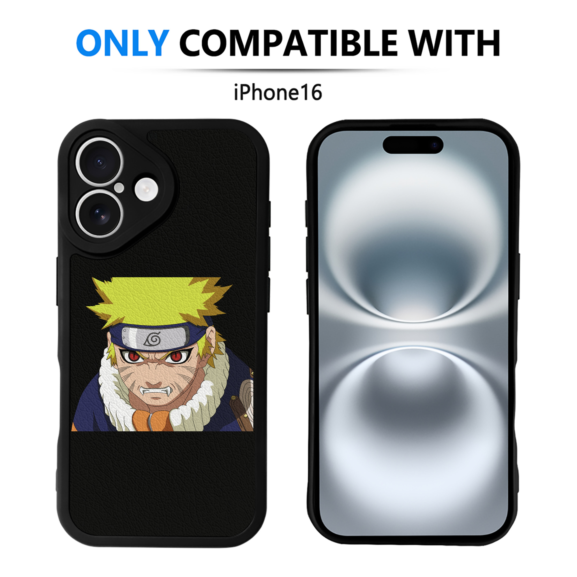 （画像用） NARUTO -ナルト- うずまき ナルト Uzumaki Naruto 【iPhone 16シリーズ対応】シリコンスマホケース（レザー調） 材質：シリコン